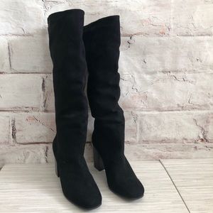 Anthropologie Farylrobin black Suede tall boots
